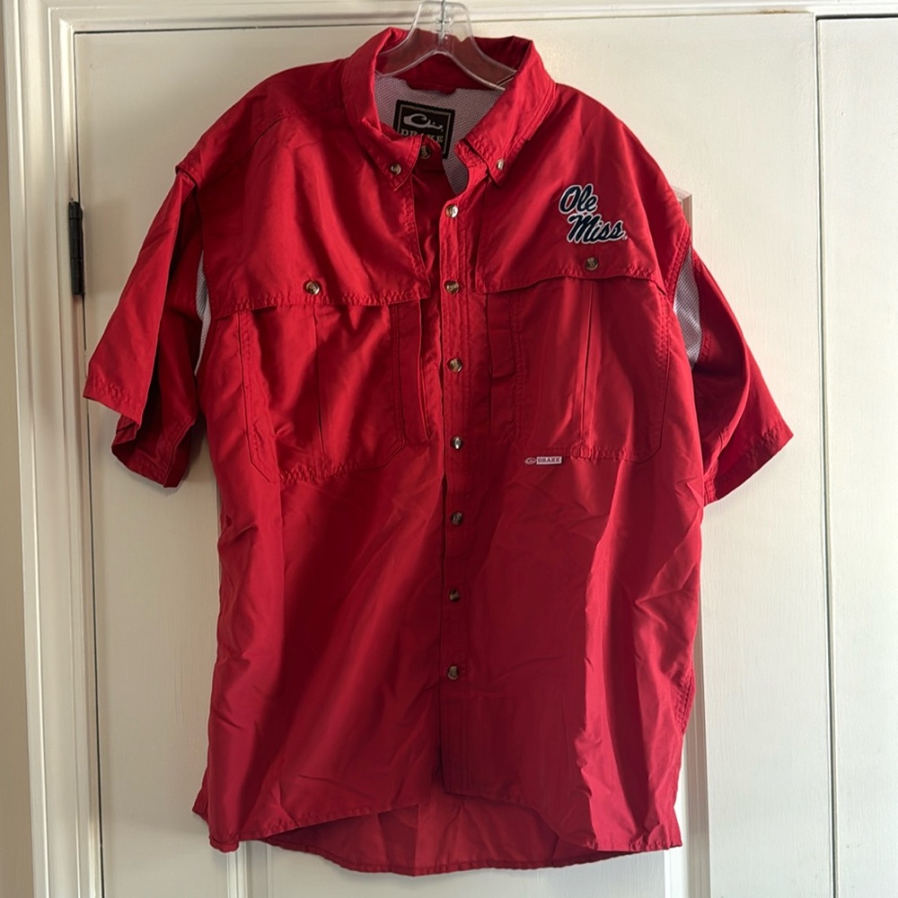 Drake Ole Miss Short-Sleeve Button Down